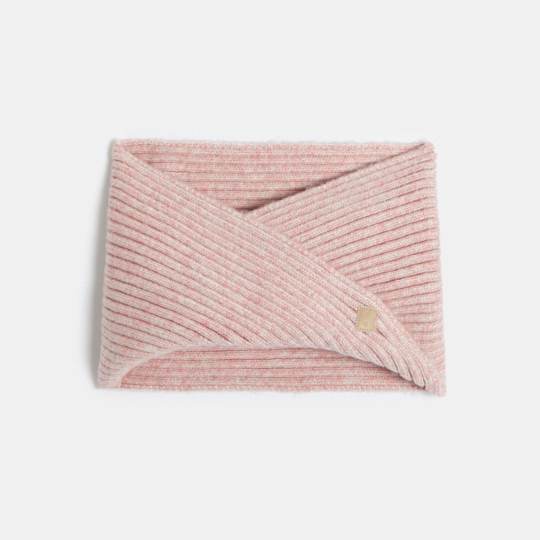 وشاح سنود تريكو محبوك متقاطع باللون الوردي للفتيات الصغيرات